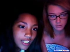 Two Teenage Girls Seductively Flashed Their Breasts And Masturbated On A Live Streaming Video. They Wore Thick Black Glasses That Highlighted The Sugg